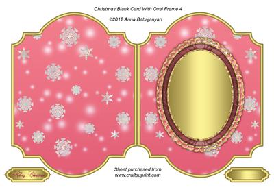 Christmas Blank Card with Oval Frame 4