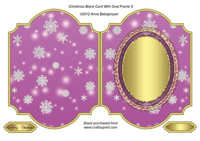 Christmas Blank Card with Oval Frame 5
