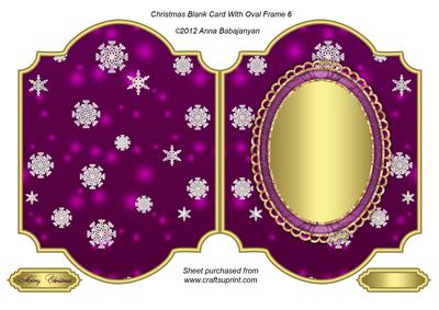 Christmas Blank Card with Oval Frame 6