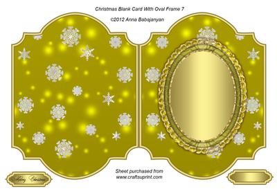 Christmas Blank Card with Oval Frame 7