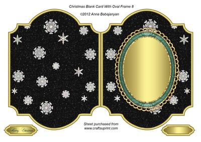 Christmas Blank Card with Oval Frame 8