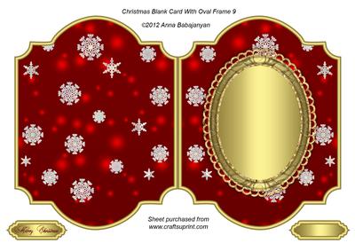 Christmas Blank Card with Oval Frame 9