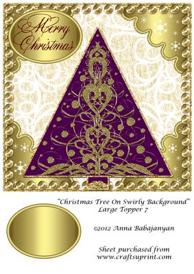 Christmas Tree on Swirly Background Large Topper 7