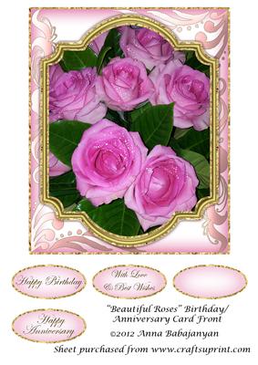 Beautiful Roses Birthday/ Anniversary Card Front