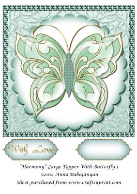 Harmony Large Topper with Butterfly 1
