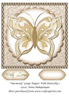 Harmony Large Topper with Butterfly 2