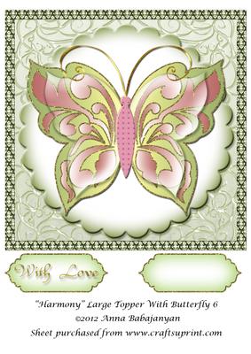 Harmony Large Topper with Butterfly 6