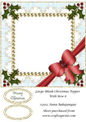 Large Blank Christmas Topper with Bow 8
