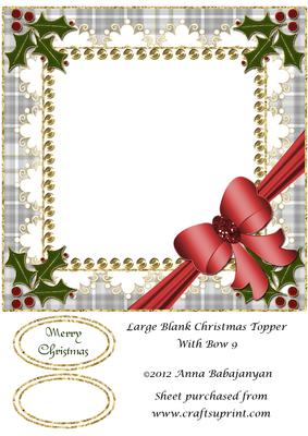 Large Blank Christmas Topper with Bow 9