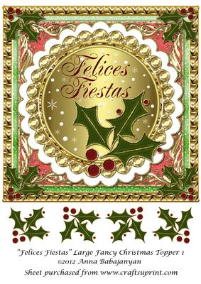 Felices Fiestas Large Fancy Christmas Topper 1