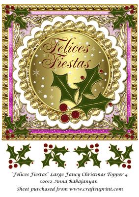 Felices Fiestas Large Fancy Christmas Topper 4