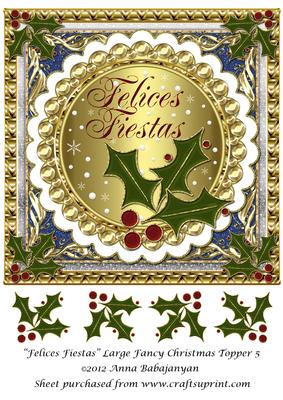 Felices Fiestas Large Fancy Christmas Topper 5