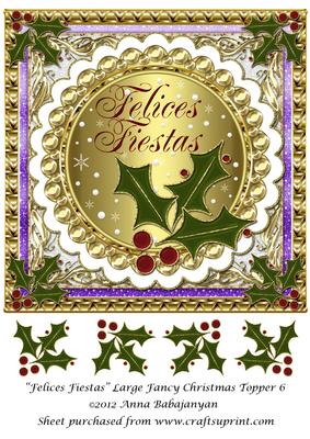 Felices Fiestas Large Fancy Christmas Topper 6
