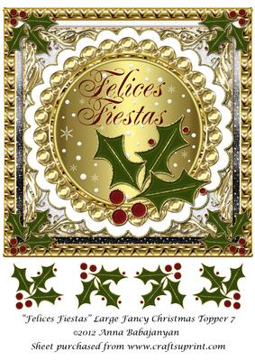 Felices Fiestas Large Fancy Christmas Topper 7