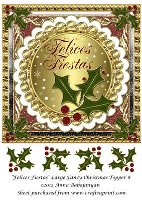 Felices Fiestas Large Fancy Christmas Topper 8