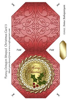 Fancy Octagon Shaped Christmas Card 3