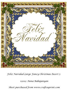 Feliz Navidad Large Fancy Christmas Insert 5