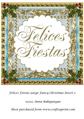 Felices Fiestas Large Fancy Christmas Insert 2