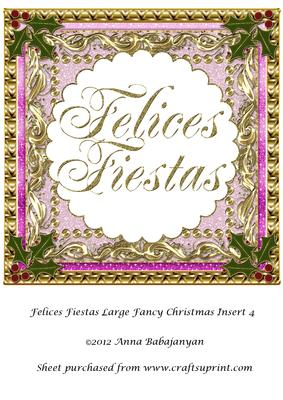 Felices Fiestas Large Fancy Christmas Insert 4