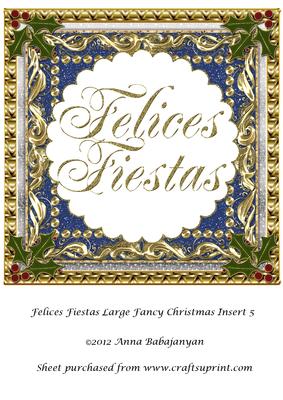 Felices Fiestas Large Fancy Christmas Insert 5
