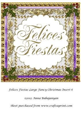 Felices Fiestas Large Fancy Christmas Insert 6