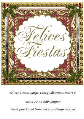 Felices Fiestas Large Fancy Christmas Insert 8