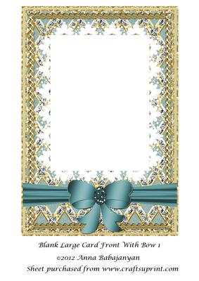 Blank Large Card Front with Bow 1