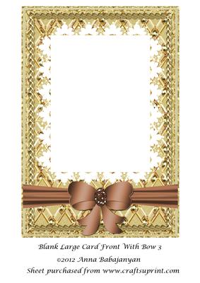 Blank Large Card Front with Bow 3