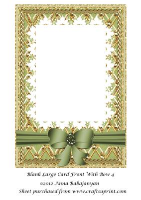 Blank Large Card Front with Bow 4