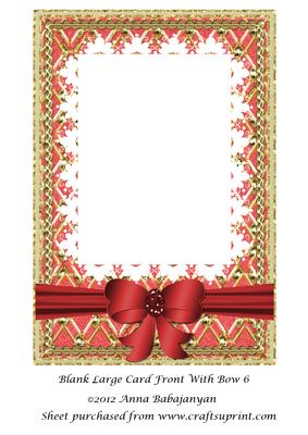 Blank Large Card Front with Bow 6