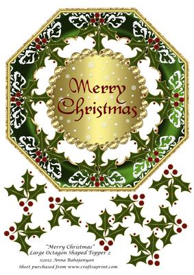 Merry Christmas Large Octagon Shaped Topper 2