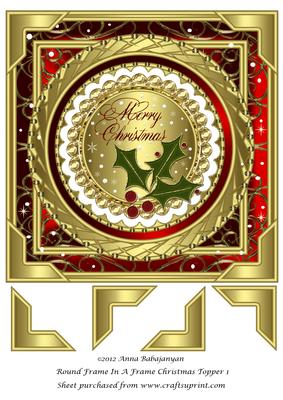 Round Frame in a Frame Christmas Topper 1