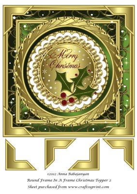 Round Frame in a Frame Christmas Topper 2