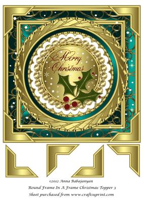Round Frame in a Frame Christmas Topper 3