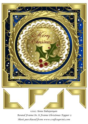 Round Frame in a Frame Christmas Topper 5