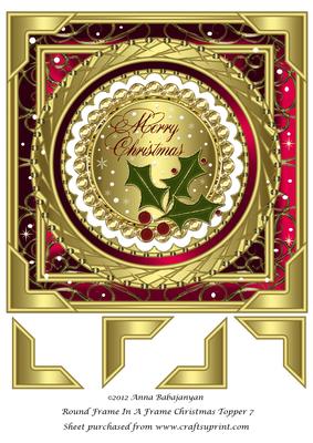Round Frame in a Frame Christmas Topper 7