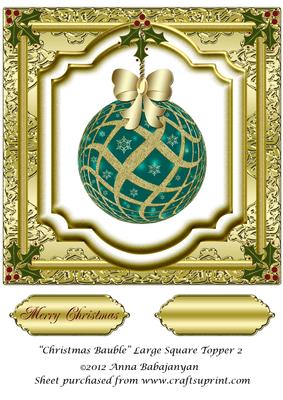 Christmas Bauble Large Square Topper 2