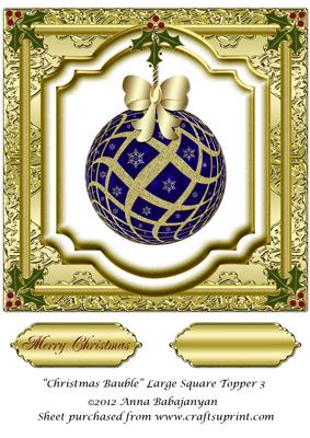 Christmas Bauble Large Square Topper 3