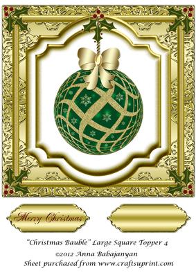 Christmas Bauble Large Square Topper 4