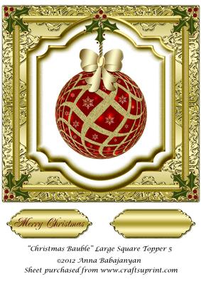 Christmas Bauble Large Square Topper 5