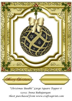Christmas Bauble Large Square Topper 6