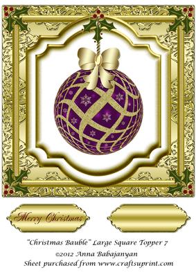 Christmas Bauble Large Square Topper 7