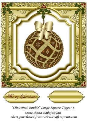 Christmas Bauble Large Square Topper 8