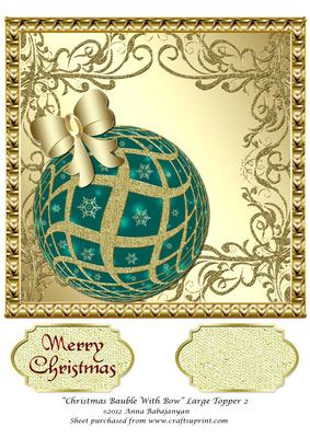 Christmas Bauble with Bow Large Topper 2