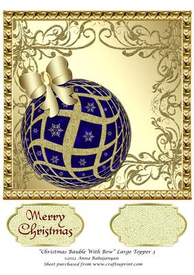 Christmas Bauble with Bow Large Topper 3