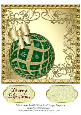 Christmas Bauble with Bow Large Topper 4