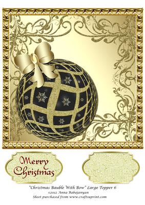 Christmas Bauble with Bow Large Topper 6