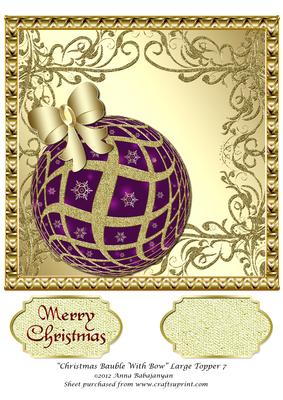 Christmas Bauble with Bow Large Topper 7