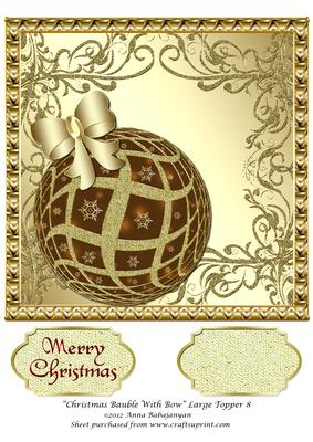 Christmas Bauble with Bow Large Topper 8