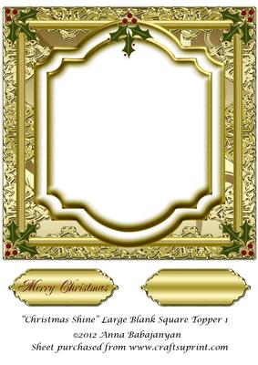 Christmas Shine Large Blank Square Topper 1